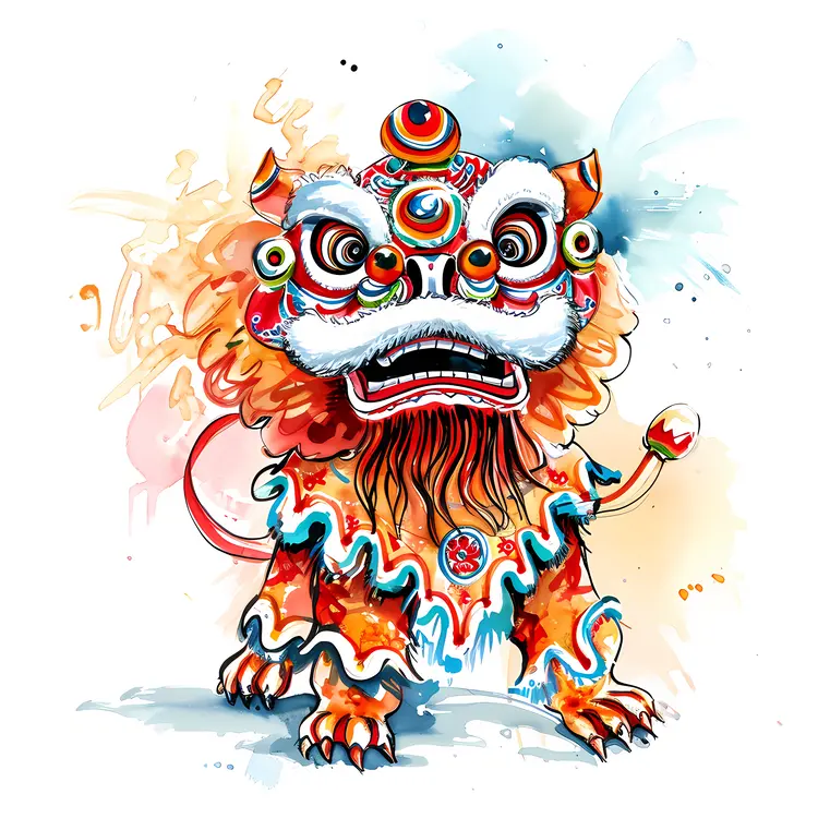 Traditional Chinese Lion Dance Costume