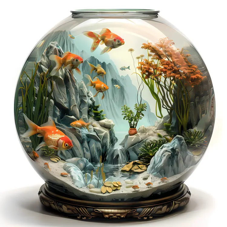 Decorative Fishbowl with Goldfish