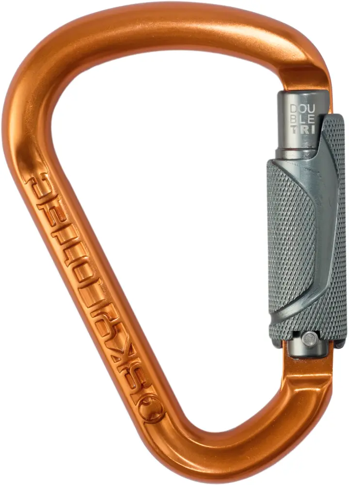 Orange Carabiner for Climbing Safety