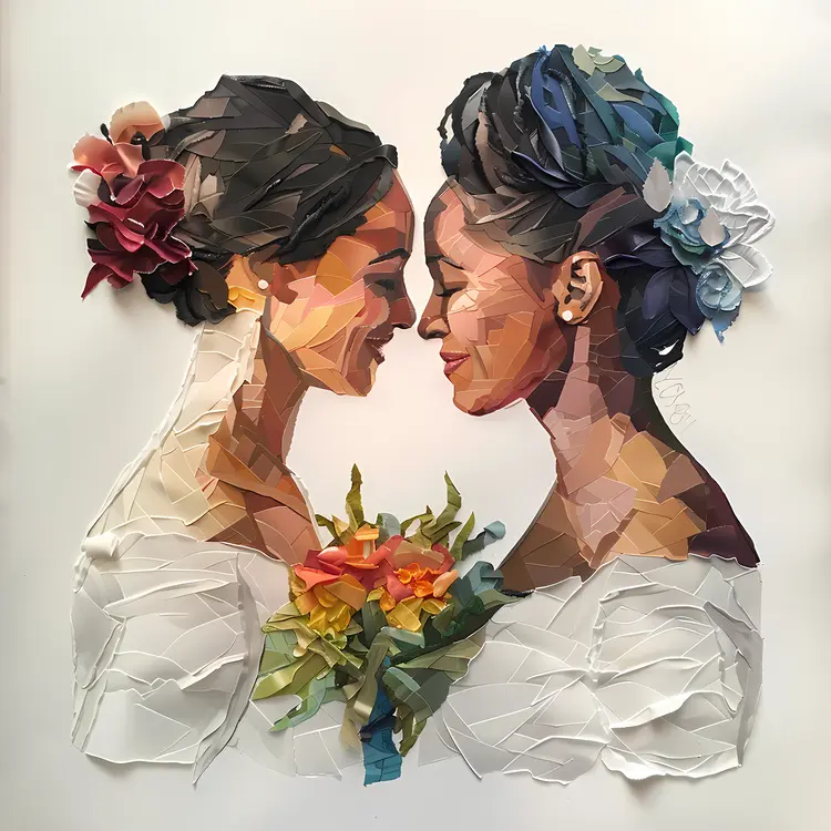 Paper Art of a Couple in Love