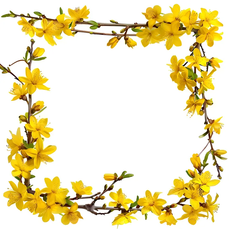 Yellow Blossoms Floral Frame