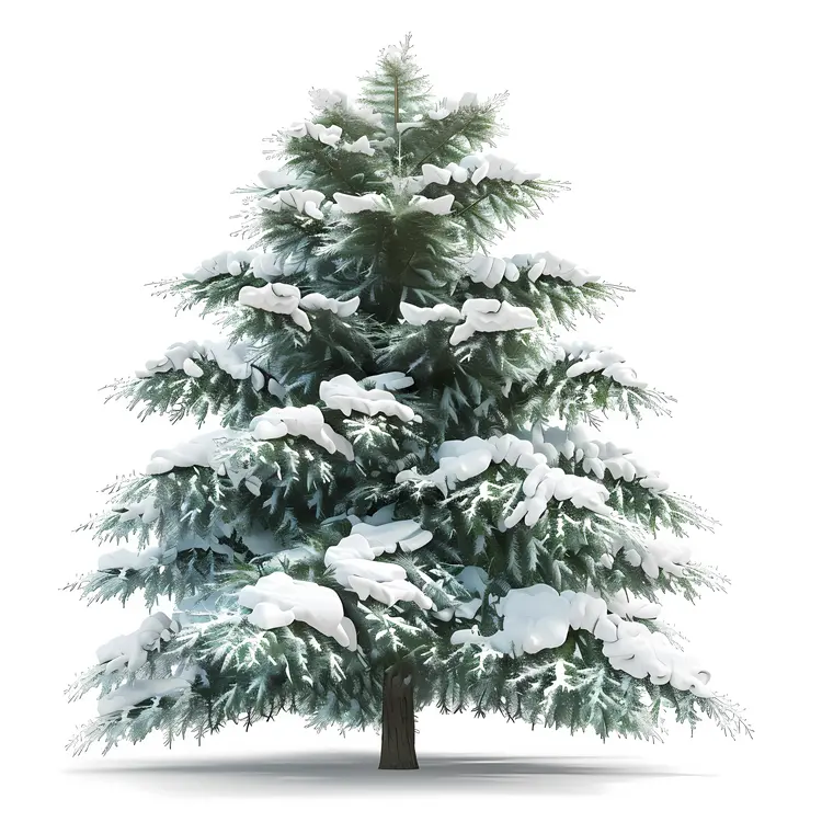 Snowy Christmas Tree in Winter