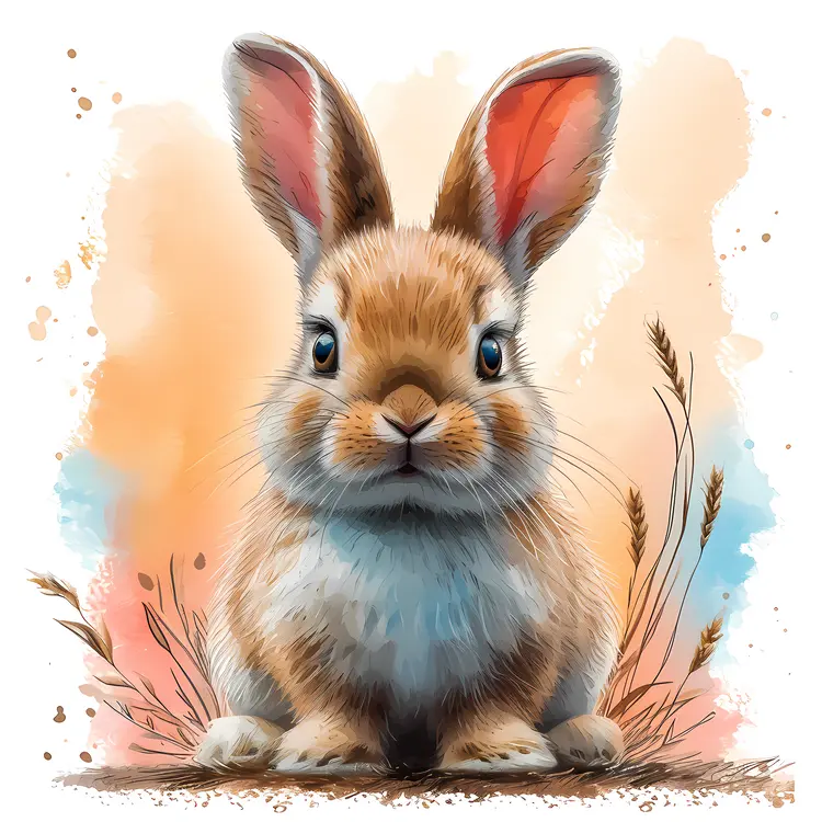 Adorable Fluffy Bunny Illustration