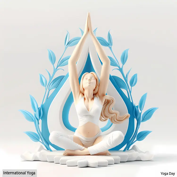 International Yoga Day with Floral Design