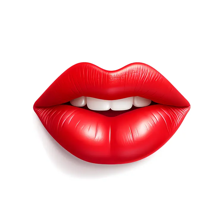 Bright Red Lips Illustration