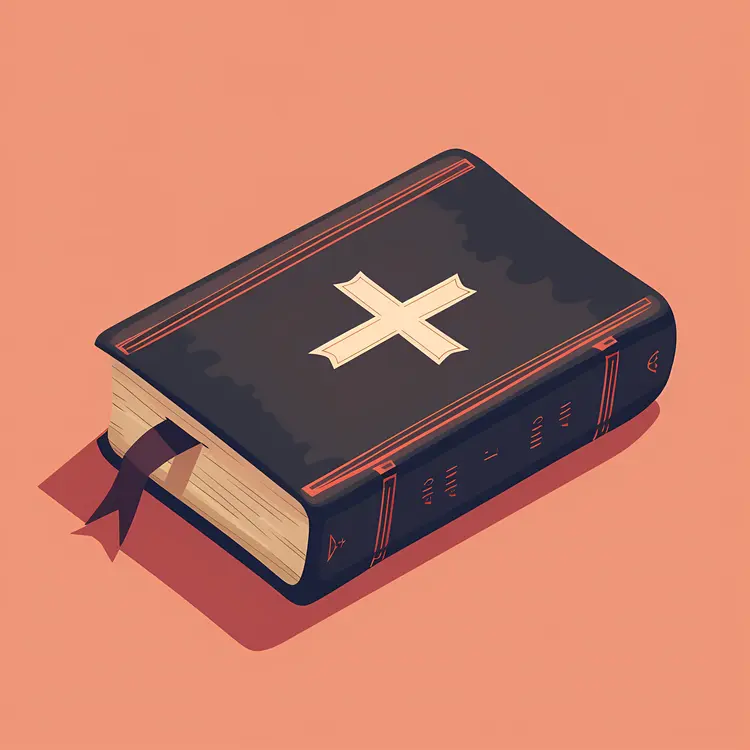 Illustrated Bible with Cross and Bookmark