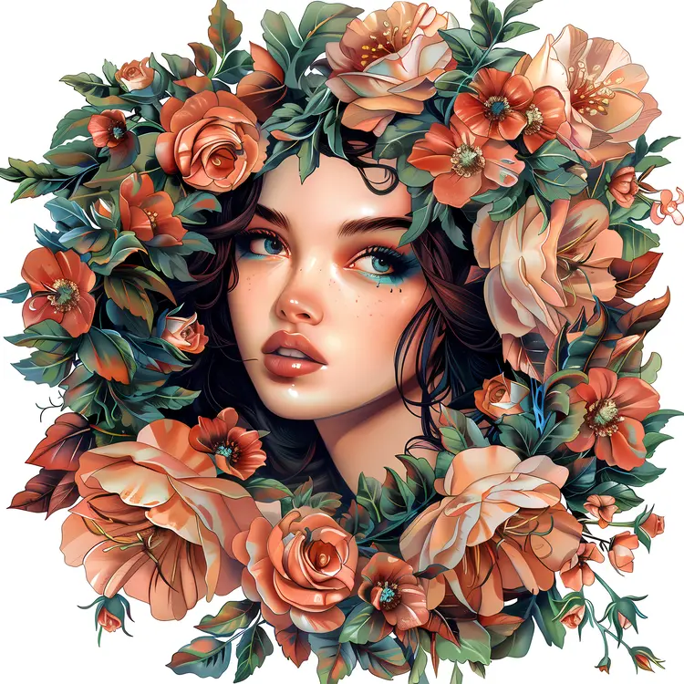 Woman with Floral Wreath