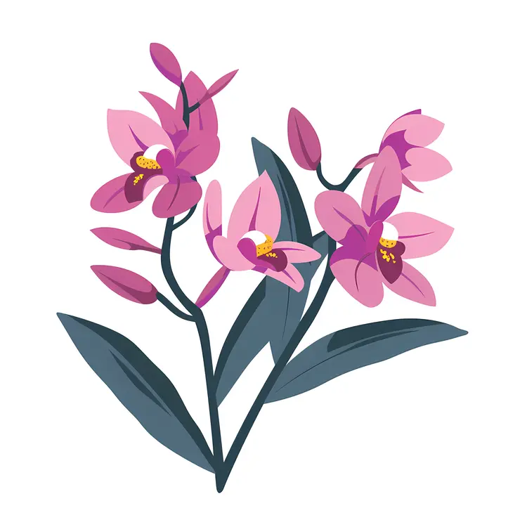 Pink Orchids in Bloom