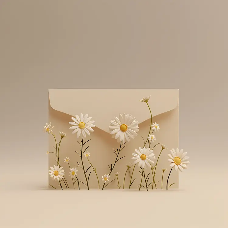 Envelope with Daisies Design 8