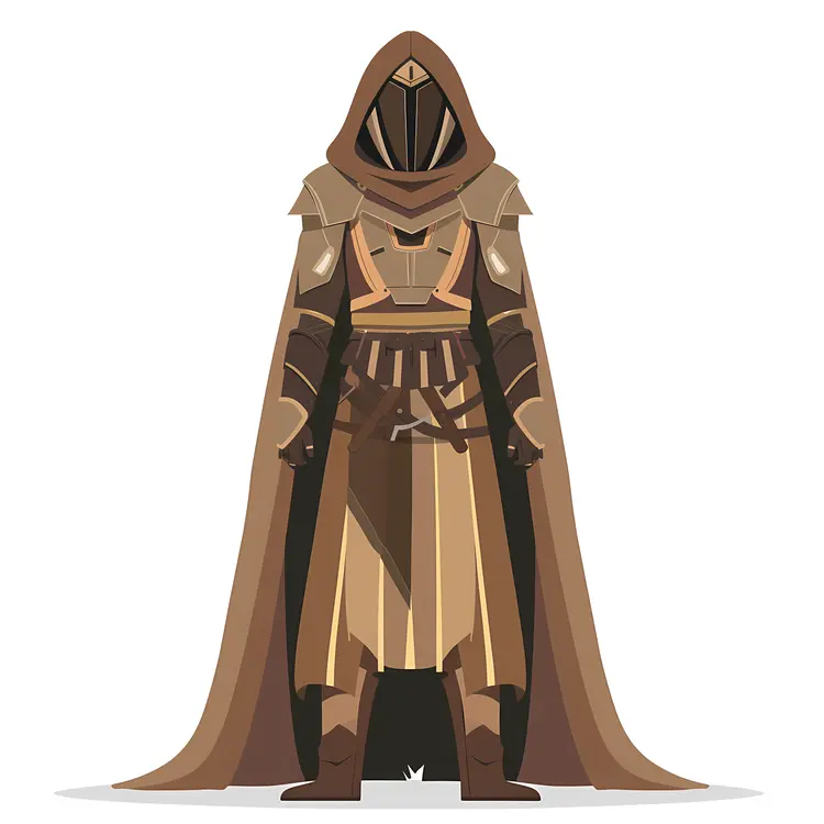 Hooded Warrior in Brown Armor
