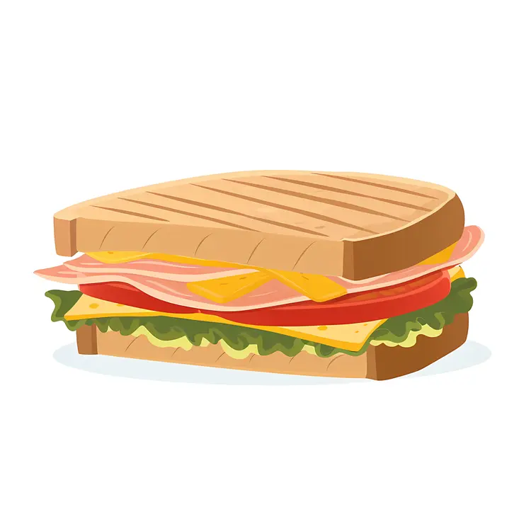 Grilled Sandwich with Ham and Cheese