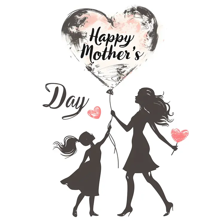 Mother and Child Silhouette for Mother's Day