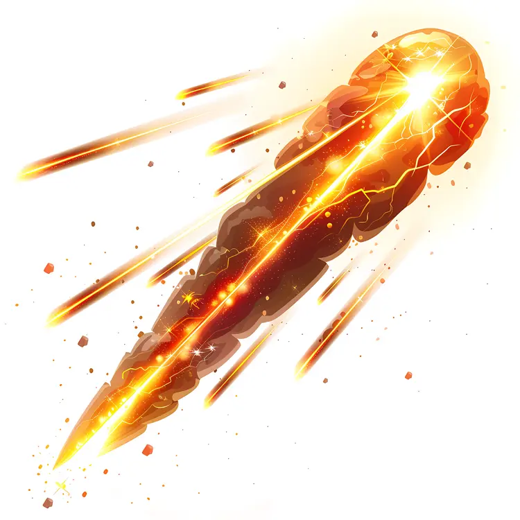 Fiery Meteor in Space