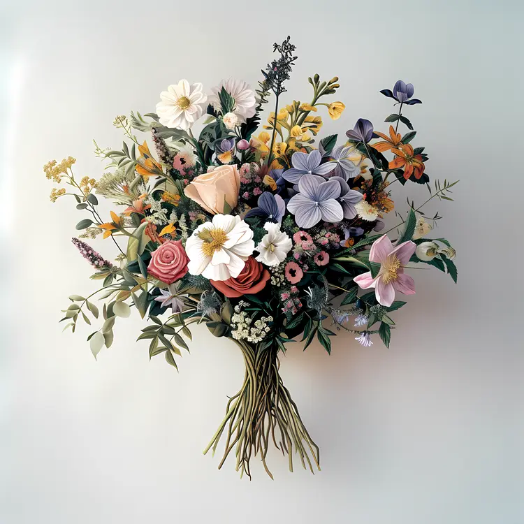 Soft Pastel Flower Bouquet