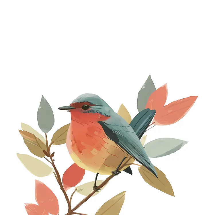 Bird on Branch Illustration