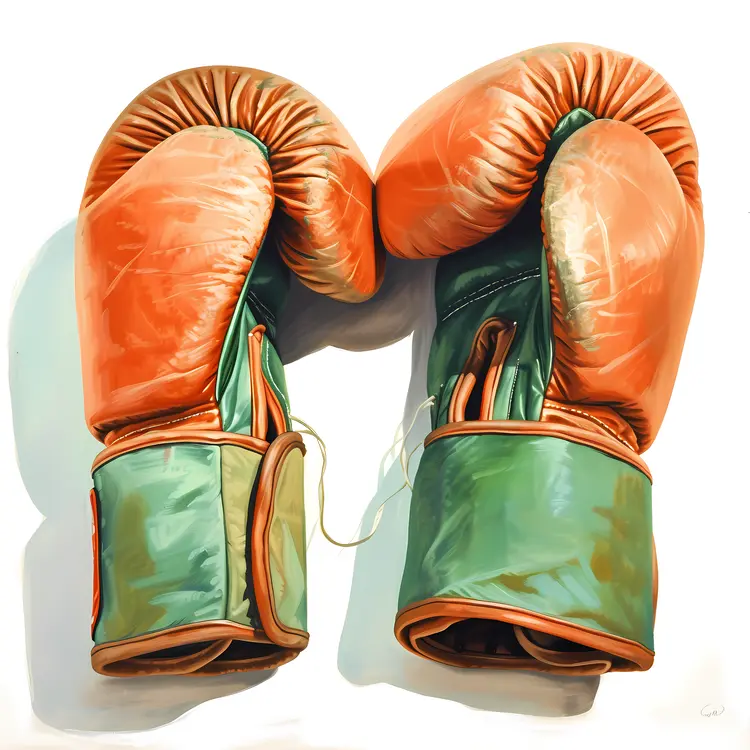Green and Orange Boxing Gloves