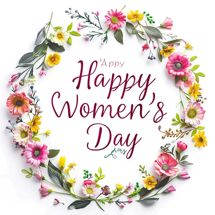 Happy Women's Day with Bright Flowers