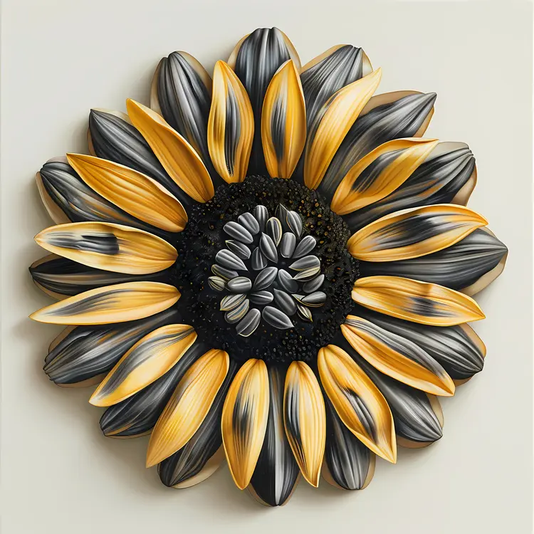 Sunflower with Detailed Seeds and Petals