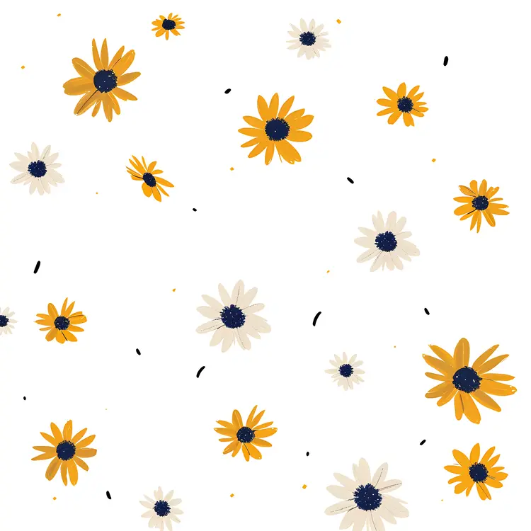 Yellow and White Flowers in Bloom