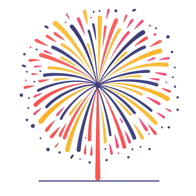 Simple Colorful Firework Illustration