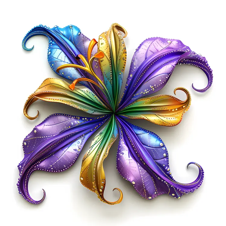Colorful Flower with Leaves