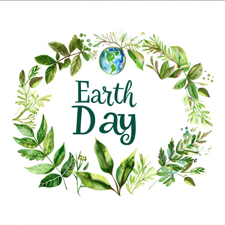 Earth Day with Leaf Wreath