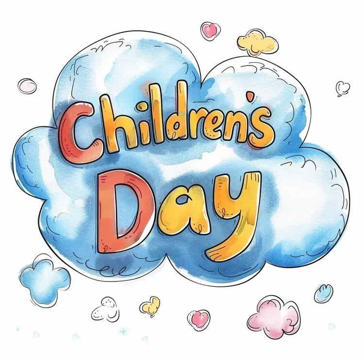 Cute Cloud Doodle for Children's Day