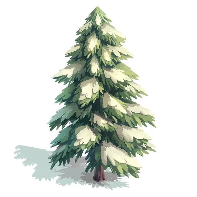 Snow-Covered Pine Tree Illustration