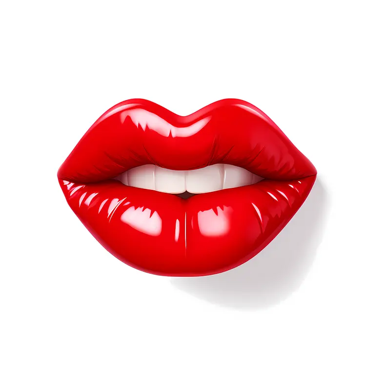 Vibrant Red Lips Illustration