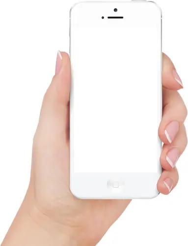Hand Holding White iPhone
