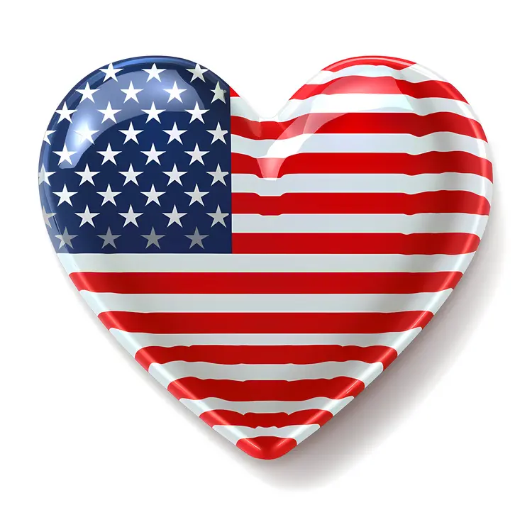 Heart Shaped American Flag for Independence Day