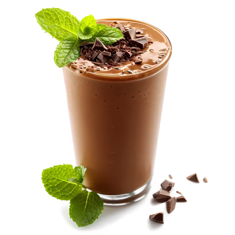 Chocolate Milkshake with Mint and Chocolate Shavings