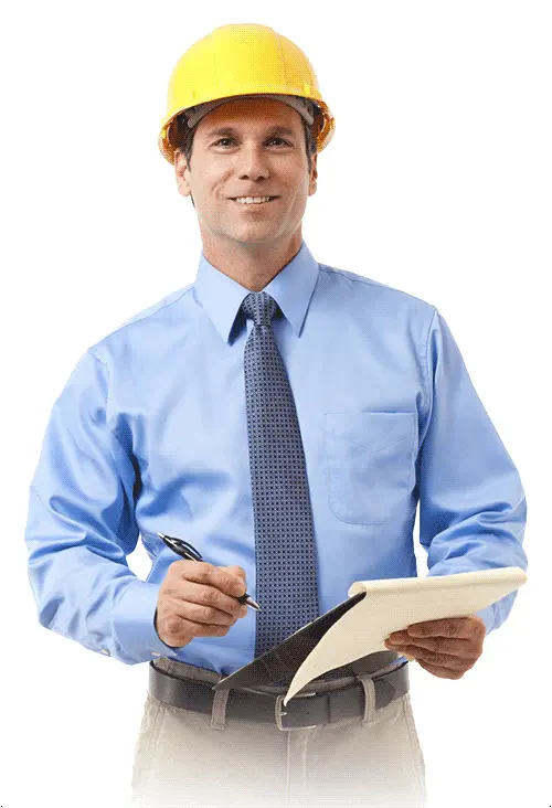 Engineer with Hard Hat and Clipboard