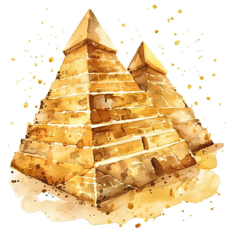 Ancient Pyramids in Desert