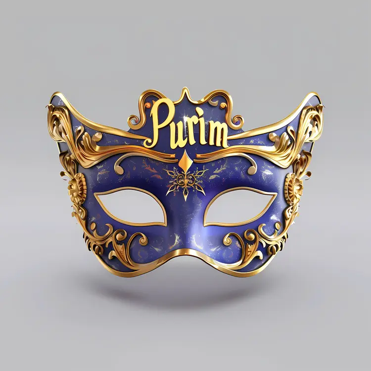 Blue Decorative Mask for Purim