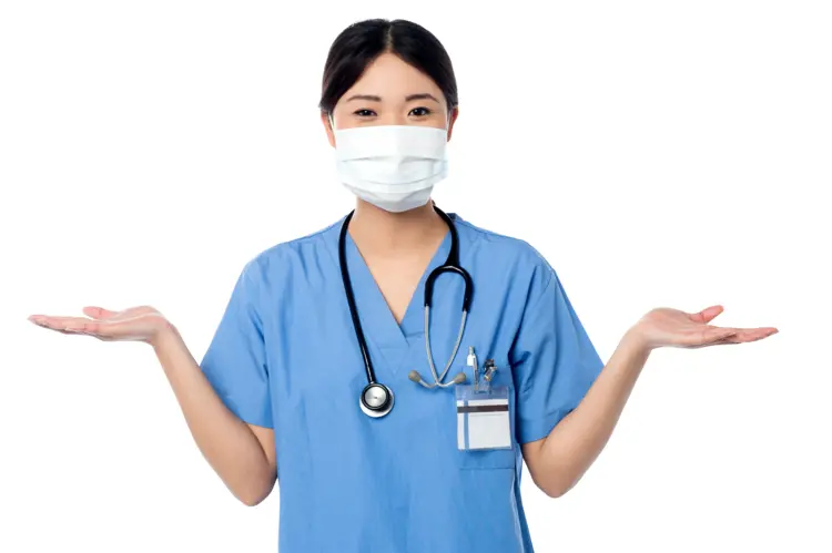 Nurse in Medical Scrubs with Stethoscope