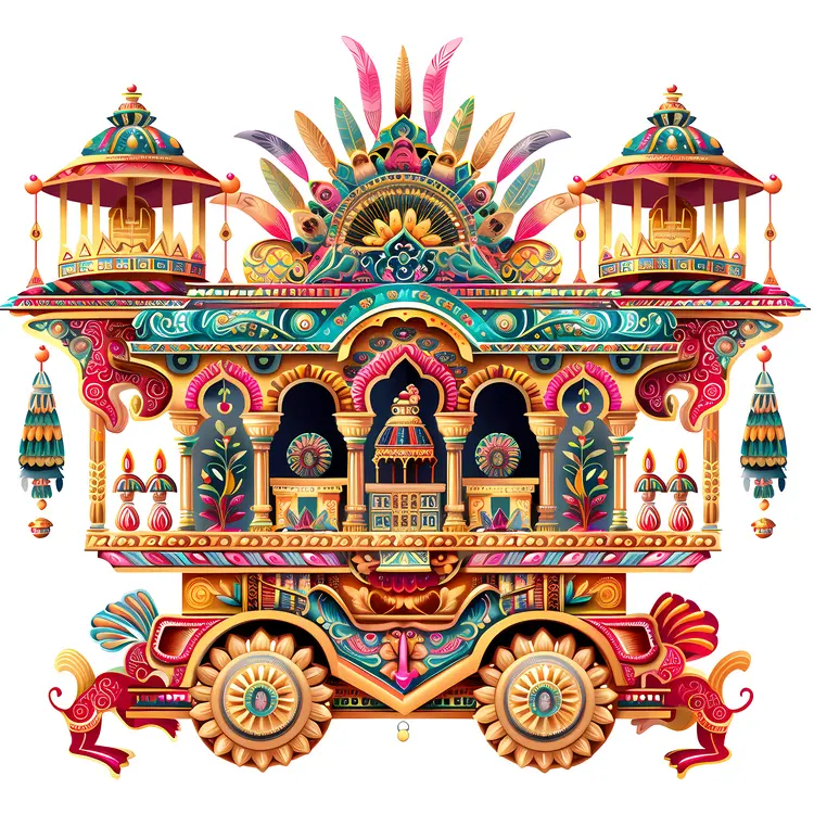Colorful Ornate Chariot Illustration