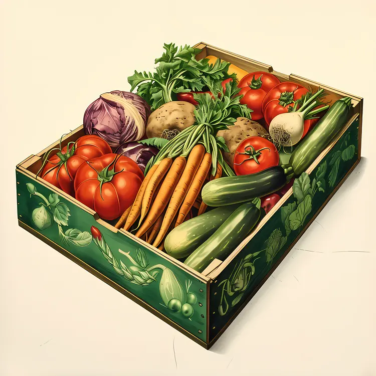Assorted Fresh Vegetables in a Box