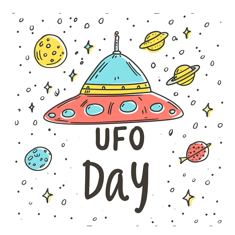 Cartoon UFO for UFO Day
