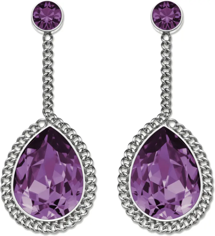 Elegant Purple Gemstone Earrings