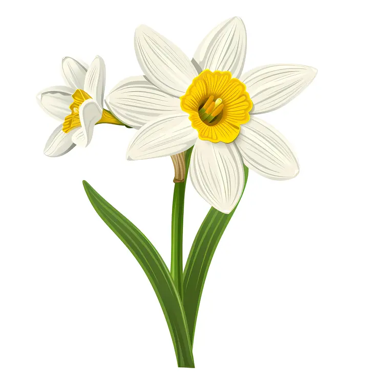 White Daffodils with Yellow Centers