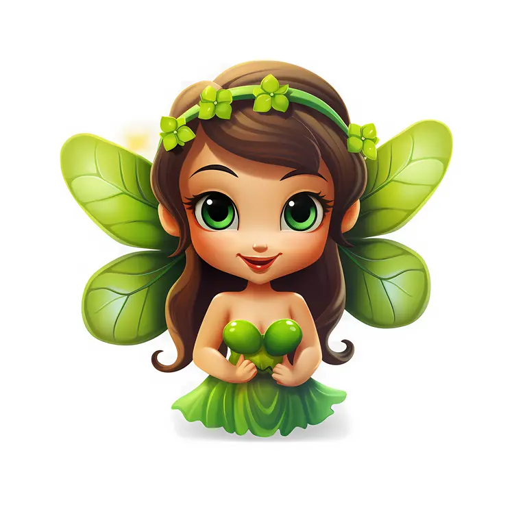 Green Fairy Cartoon Illustration