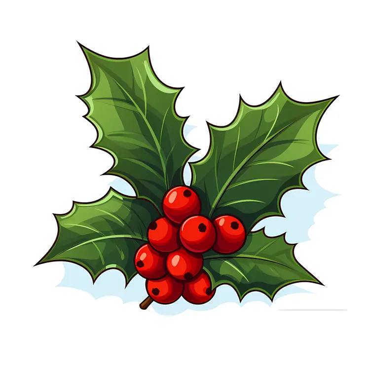 Holly Leaves and Berries Illustration