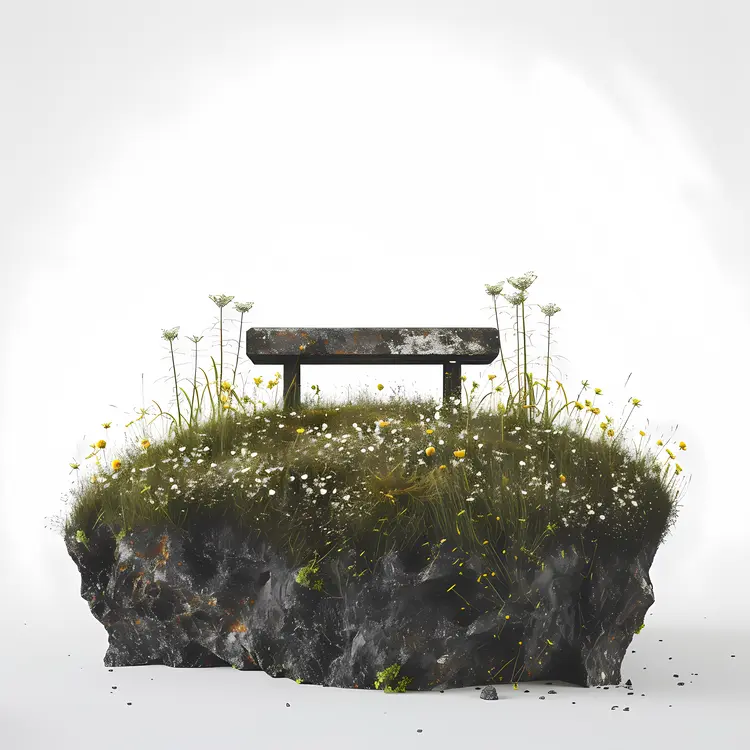 Bench on Grassy Rock