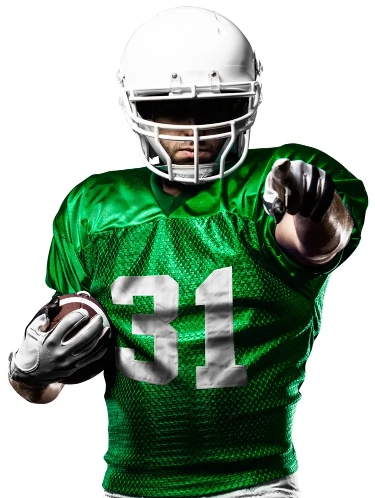 Football Player in Green Jersey