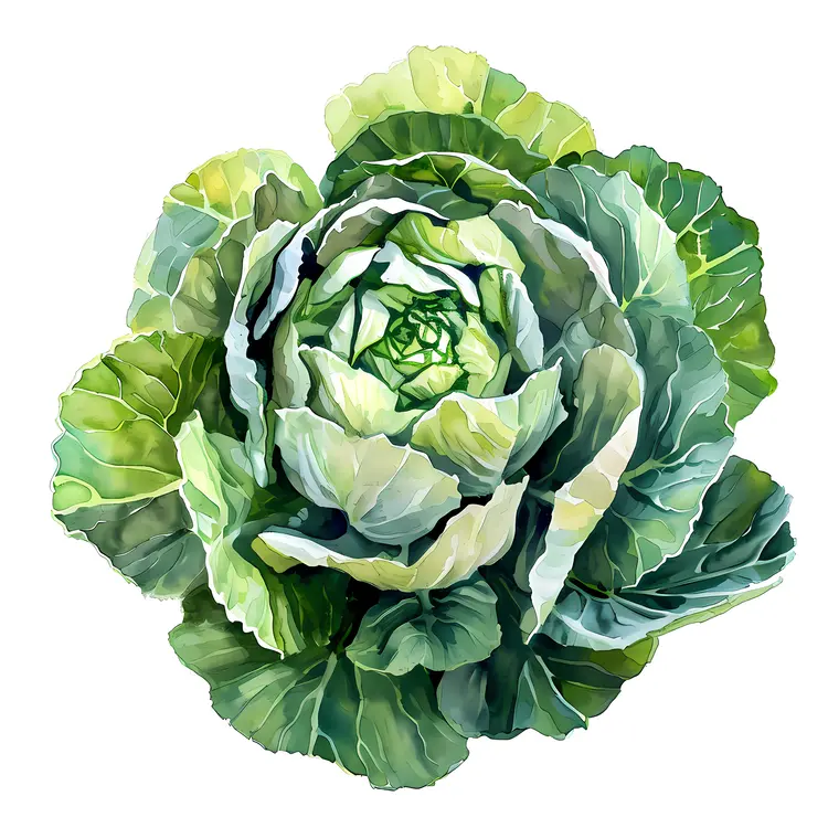 Green Cabbage Illustration