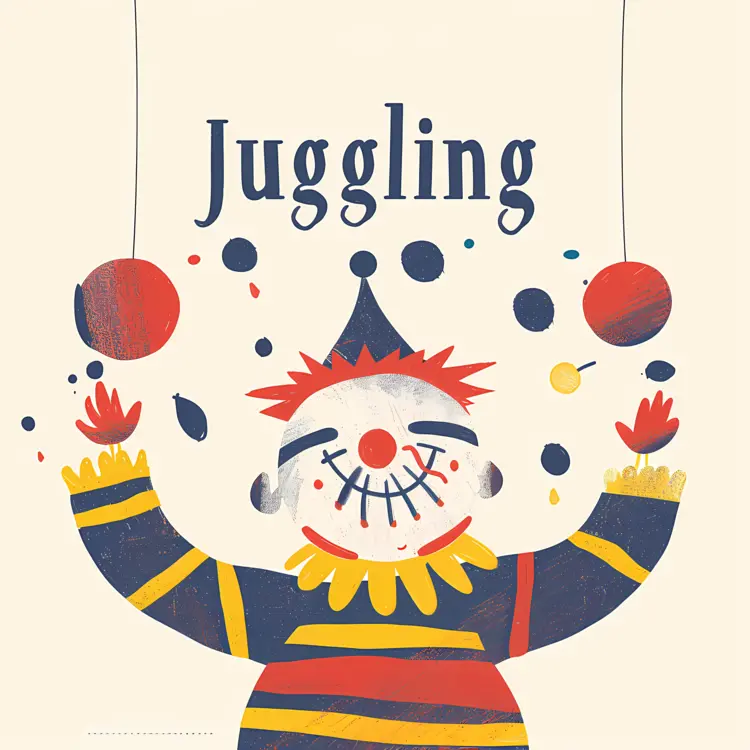 Colorful Clown for Juggling Day