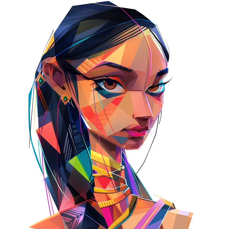 Geometric Abstract Woman Portrait