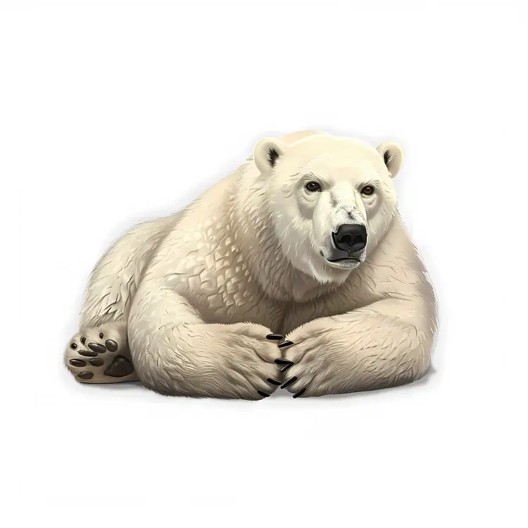 Resting Polar Bear Illustration