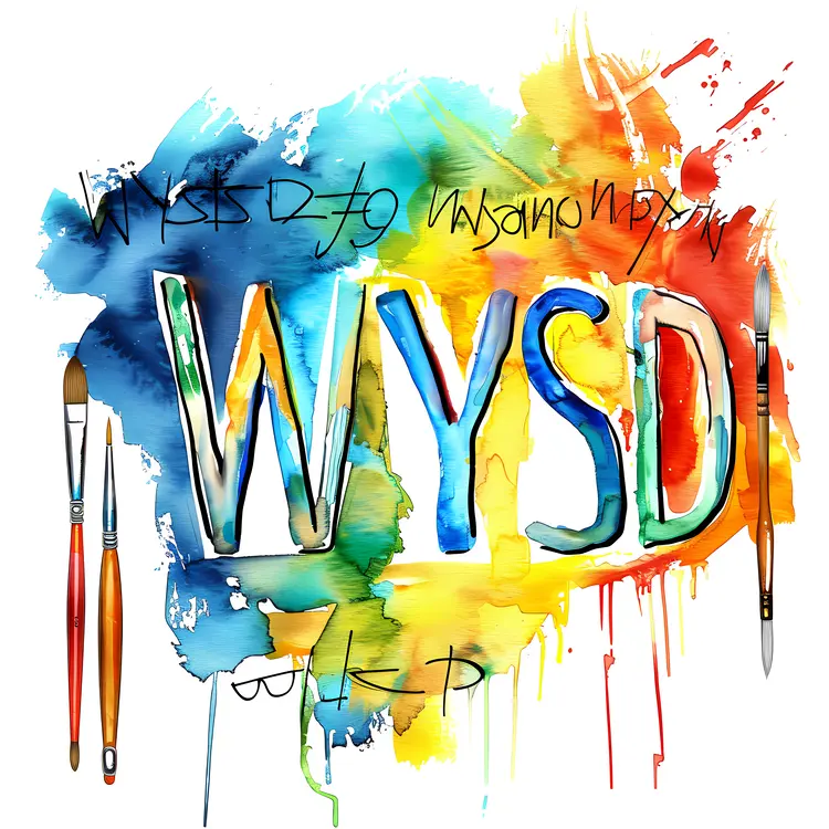 Colorful WYSD Text with Paint Splashes